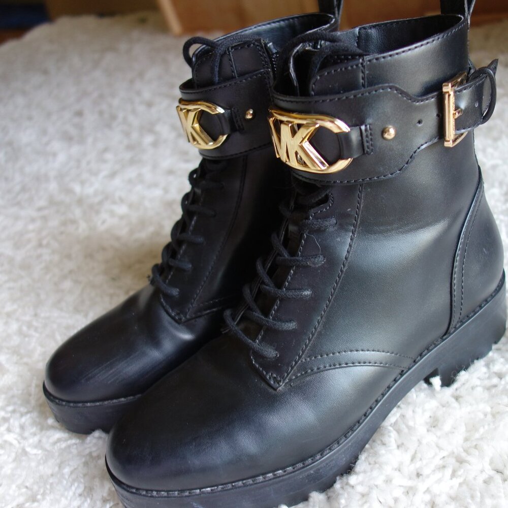 Michael Kors Kincaid Leather Zip Combat Boot - size 6M - NEW - Picture 12 of 16